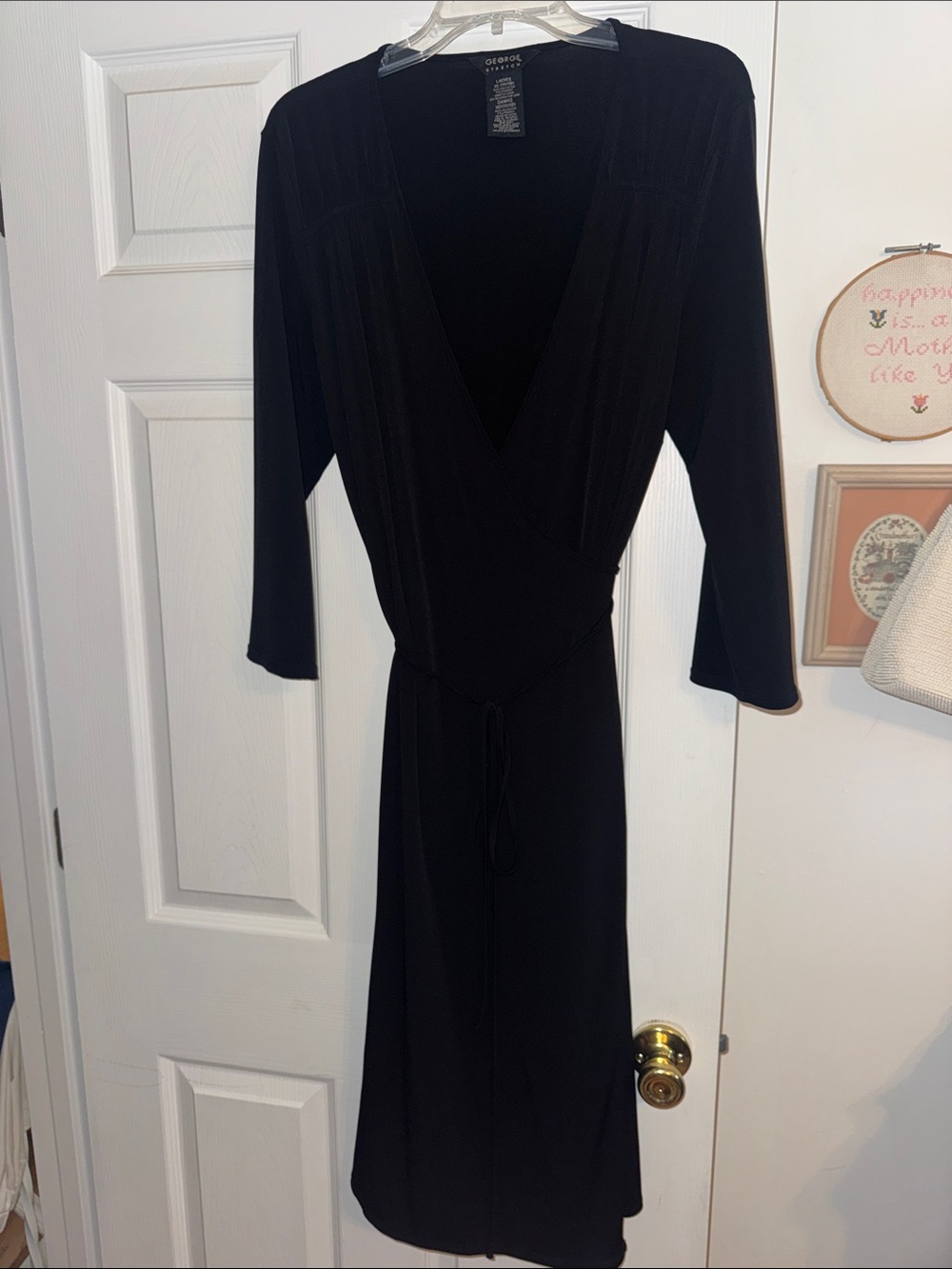 Black Stretch Wrap Dress